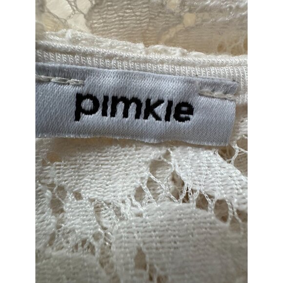 Lace Sleeveless Top With Back Zipper Closure By Pimkie Ivory Floral Design Women - Picture 15 of 16